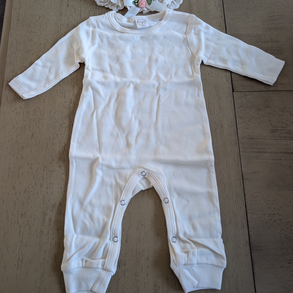 Cozy White Baby Footie